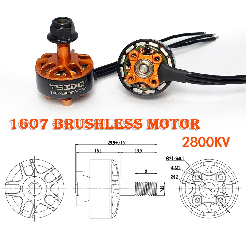 YSIDO 1607 2800KV 2-4S CW/CCW  - đánh giá và giá Drone Backpack
