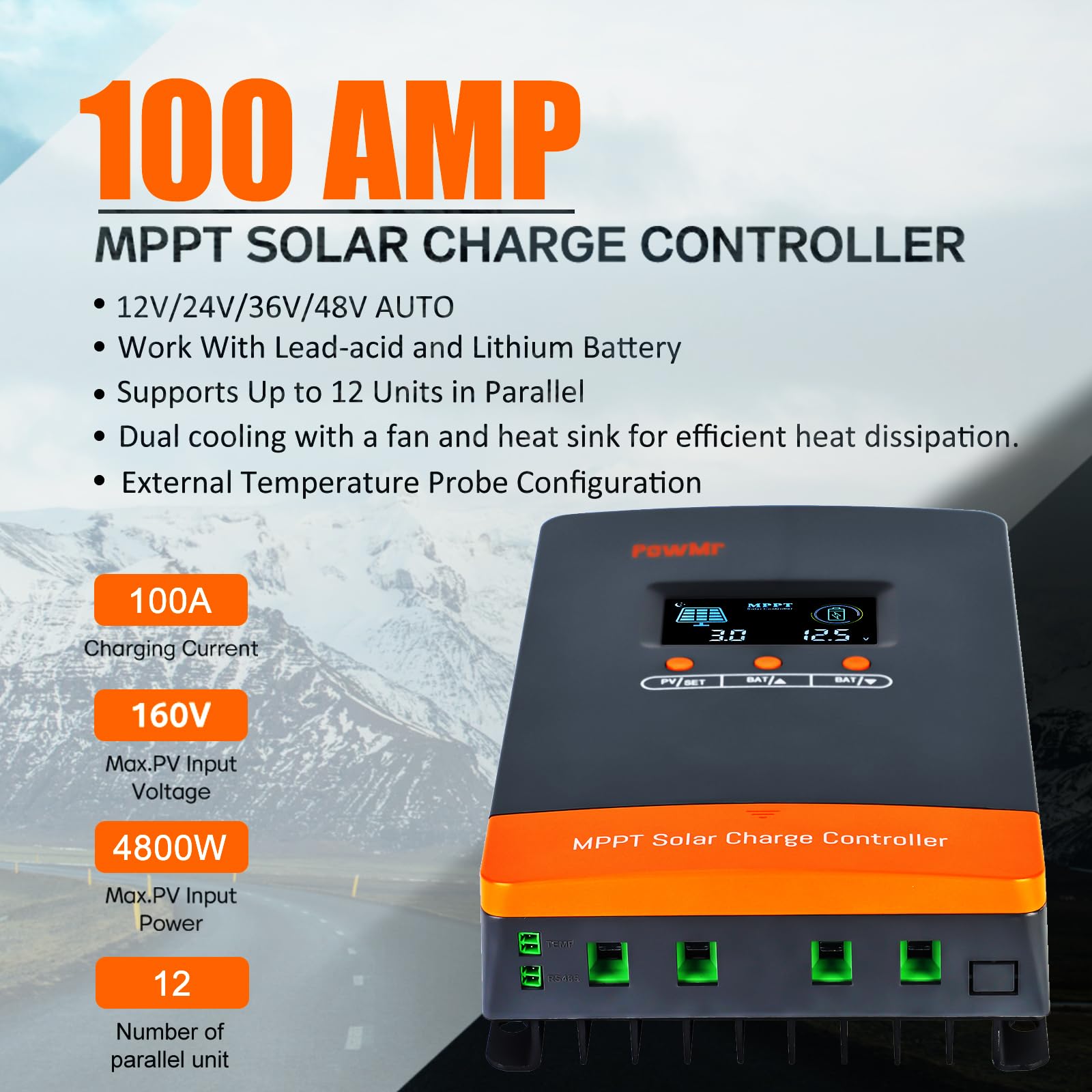 PowMr 100A MPPT Solar Charge C - đánh giá và giá Drone Solar Charger