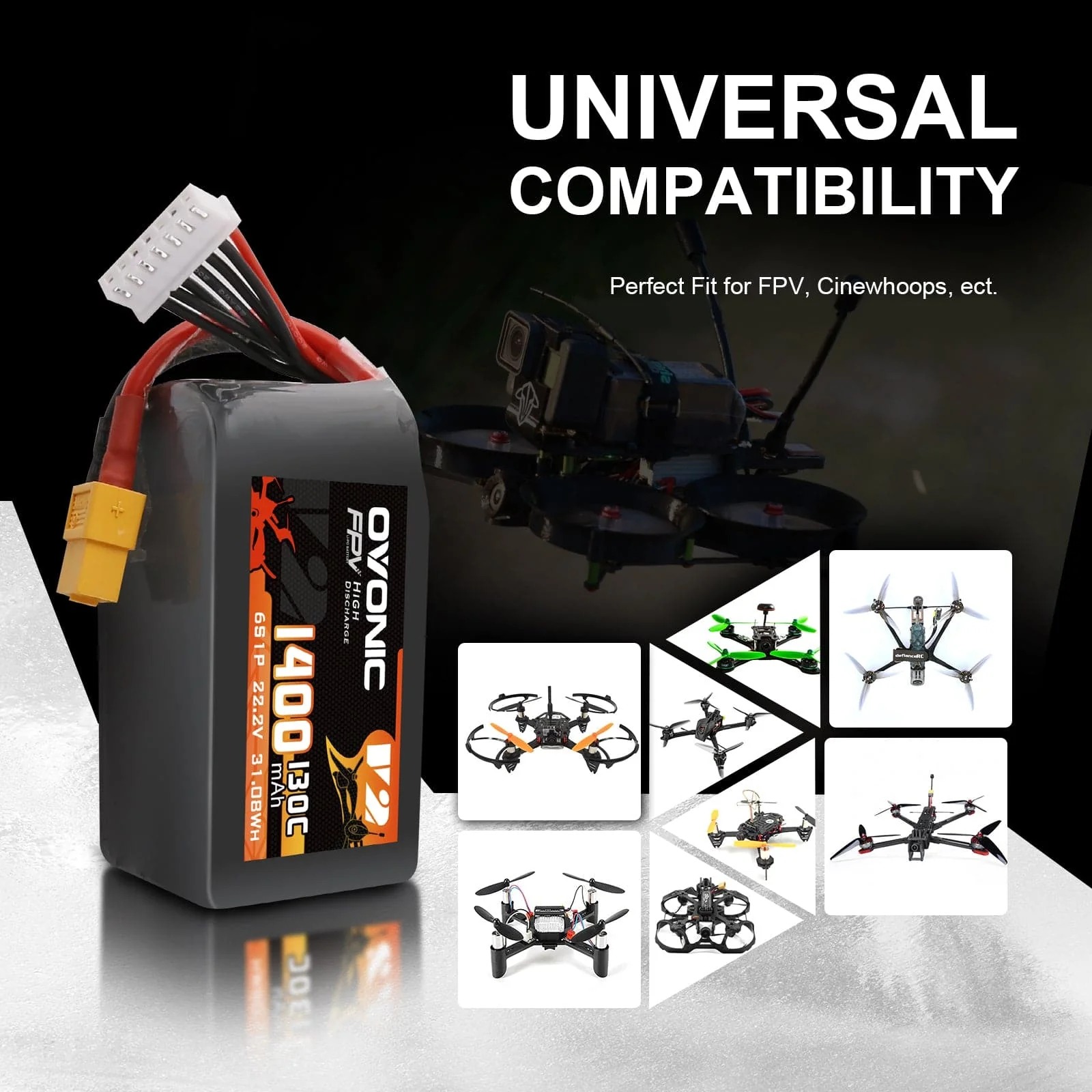 Ovonic 6S LiPo Battery 22.2V 1 - đánh giá và giá Drone Backpack